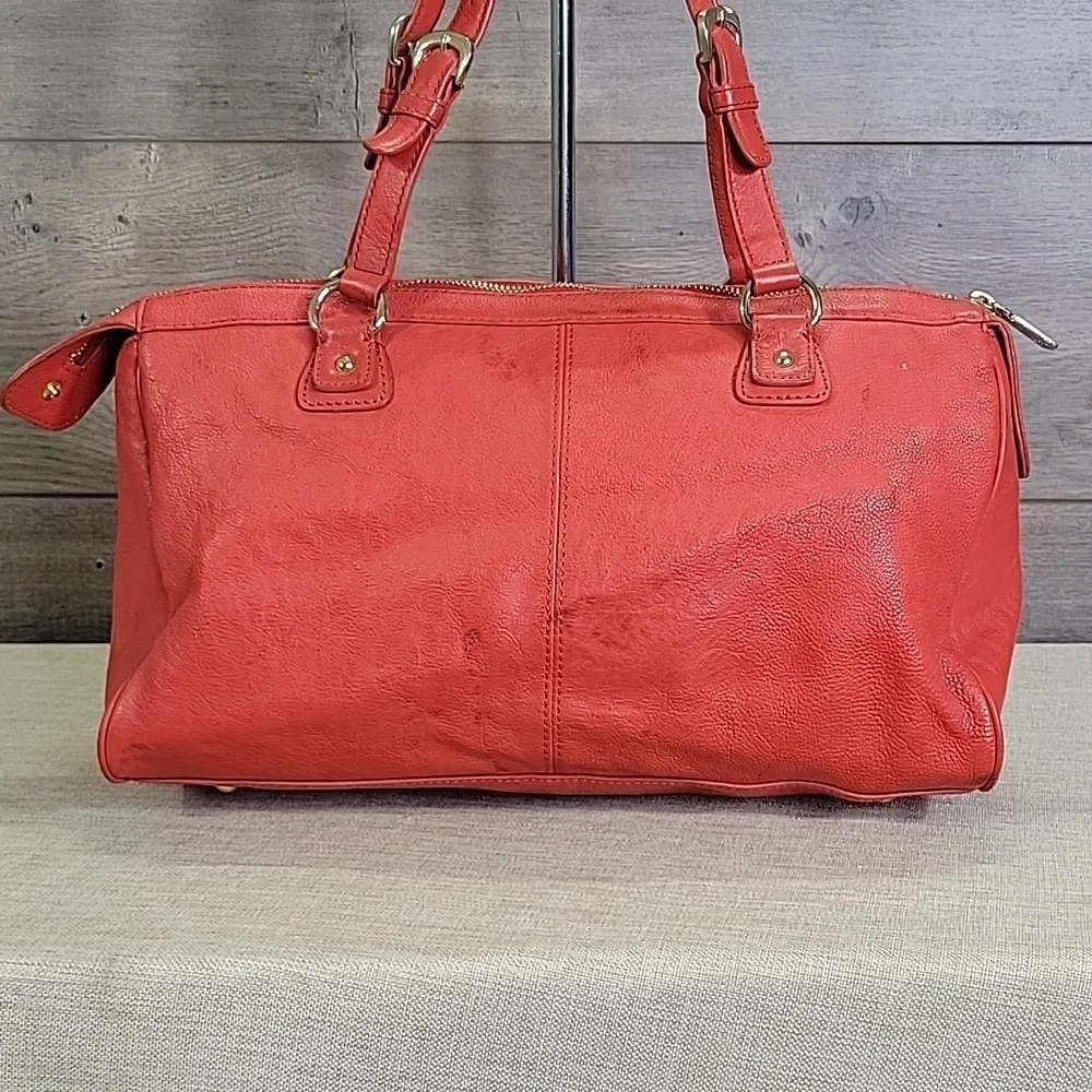 DKNY Red/Orange Leather Handbag